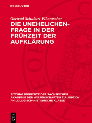 cover image of Die Unehelichen-Frage in der Frühzeit der Aufklärung
